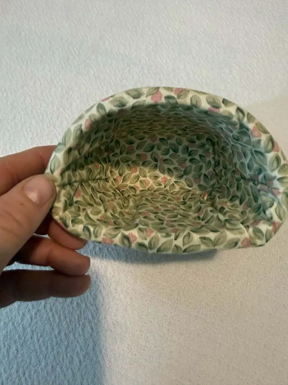 Longaberger Handwoven Mini-Basket with Floral Fabric Liner